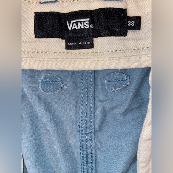 2/40$ Men’s VANS 100% cotton flat front dusty blue shorts size 38 - Picture 3 of 9